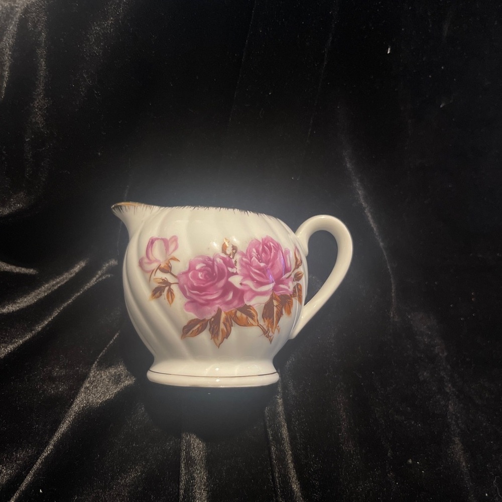 Floral Creamer with Pink Roses